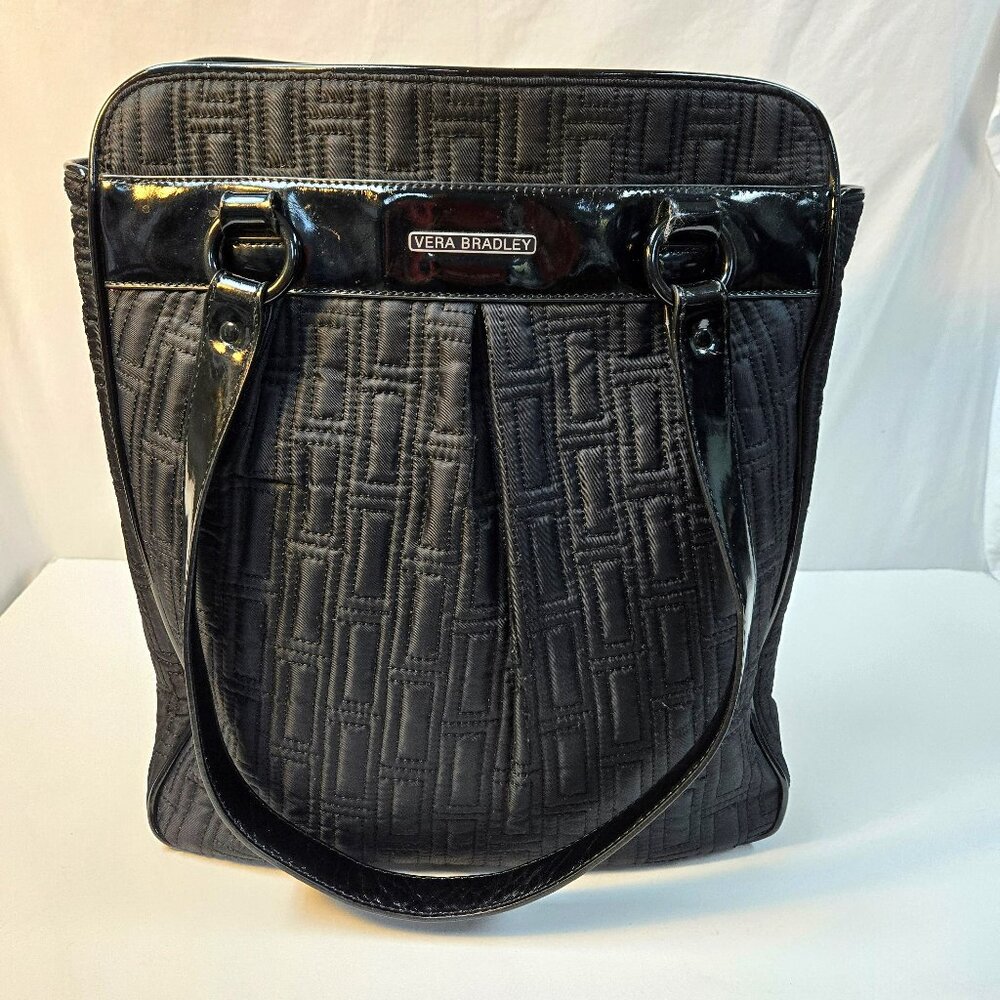 Vera Bradley Quilted Black Tote Bag. Nearly new w/o tags. Professional looking.